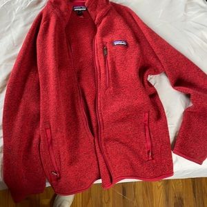 Red Patagonia jacket.